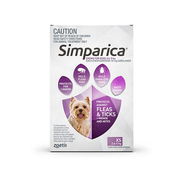 Simparica Chewables 10mg For Very Small Dogs 2.5-5kg (Purple) 3 Doses