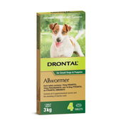 Drontal Wormers Tabs For Dogs 3kg (Green) 50 Tablets Pet Talk