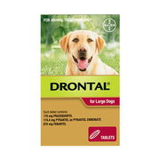 Drontal Wormers Tabs For Dogs 35kg (Red) 70 Tablets Pet Talk
