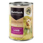 Black Hawk Grain Free Adult Lamb Wet Dog Food 400gm 12 Cans Pet Talk