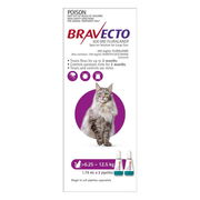 Bravecto Spot On For Large Cats (6.25 - 12.5 Kg) Purple 2 Pipettes