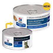 Hill's Prescription Diet Z/D Food Sensitivities Original Flavour Wet Cat Food 156gm 24 Cans