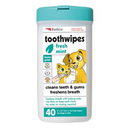 Petkin Fresh Mint Toothwipes For Dogs And Cats  40 Pack