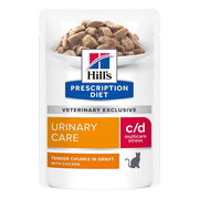 Hill's Prescription Diet C/D Multicare Stress Urinary Care Tender Chunks In Gravy With Chicken Wet Cat Food 85gm 12 Pouches