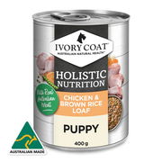 Ivory Coat Holistic Nutrition Puppy Chicken & Brown Rice Loaf Wet Dog Food 400gm 12 Pouches