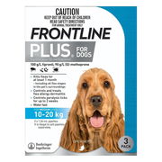 Frontline Plus For Medium Dogs 10 To 20kg (Blue) 3 Pipettes Pet Talk