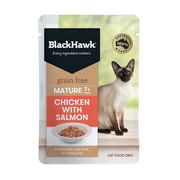 Black Hawk Grain Free Mature 7+ Chicken With Salmon Wet Cat Food 85gm 12 Cans Pet Talk