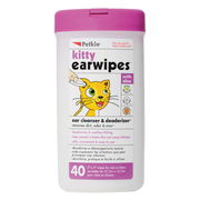 Petkin Kitty Ear Wipes For Cats And Kittens  40 Pack