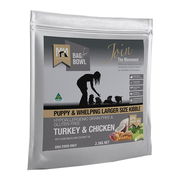 Meals For Mutts (Mfm) Puppy & Whelping Larger Size Kibble Turkey & Chicken With Vegetables And Coconut Oil Dry Dog Food  2.5 Kg
