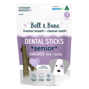 Bell And Bone Senior Dental Sticks Kangaroo Mint And Rosehip For Large Dogs 1 Pack (7 Sticks)