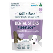Bell And Bone Senior Dental Sticks Kangaroo Mint And Rosehip For Small Dogs 1 Pack (7 Sticks)