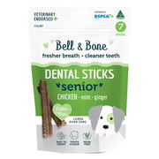 Bell And Bone Senior Dental Sticks Chicken Mint And Ginger For Large Dogs 1 Pack (7 Sticks)