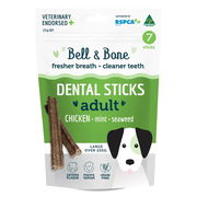 Bell And Bone Dental Sticks Chicken Mint And Seaweed For Large Dogs 1 Pack (7 Sticks)