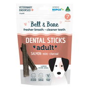 Bell And Bone Dental Sticks Salmon Mint And Charcoal For Large Dogs 1 Pack (7 Sticks)