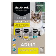 Black Hawk Original Adult 1+ Variety Pack Chunks In Gravy  Wet Cat Food 85 Gms 12 Pack