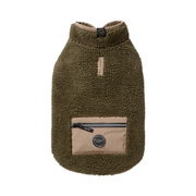 Snooza Dog Apparel Teddy Vest With Pocket Khaki And Fawn 1 X Medium