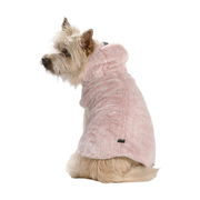Snooza Wear Faux Fur Dog Coat With Hood Pink 1 X Large