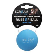 Scream Rubber Ball Dog Toy - Loud Blue 1 X 6cm - Medium