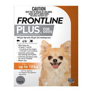 Frontline Plus For Small Dogs Up To 10kg (Orange) 3 Pipettes Pet Talk