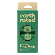 Earth Rated Dog Poop Bags Refill Rolls - Unscented 60 Bags