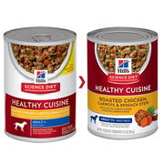 Hill's Science Diet Healthy Cuisine Adult 7+ Roasted Chicken, Carrots & Spinach Stew Wet Dog Food 354gm 12 Cans