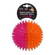 Scream Galaxy Ball Dog Toy - Loud Pink And Orange 1 X 13cm - Large
