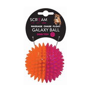 Scream Galaxy Ball Dog Toy - Loud Pink And Orange 1 X 8.4cm - Medium