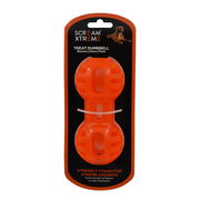 Scream Xtreme Treat Dumbbell Dog Toy - Loud Orange 1 X 13cm - Medium/Large