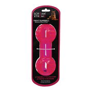 Scream Xtreme Treat Dumbbell Dog Toy - Loud Pink 1 X 20cm - Extra Large