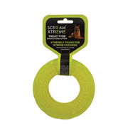Scream Xtreme Treat Tyre Dog Toy - Loud Green 17 Cm X 5cm - Extra Large
