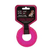 Scream Xtreme Treat Tyre Dog Toy - Loud Pink 9 Cm X 3cm - Small