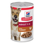 Hill's Science Diet Adult 1-6 With Turkey Wet Dog Food 370gm 12 Cans
