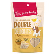 Yours Droolly Double Delights Real Chicken Tasty Dog Treats - Milk & Banana Flavour 150 Gm