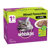 Whiskas Adult 1+ Years Mixed Favourites In Jelly Wet Cat Food 85gm 12 Pack