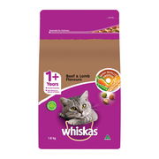 Whiskas Adult 1+ Years Beef & Lamb Flavours Dry Cat Food  1.8 Kg