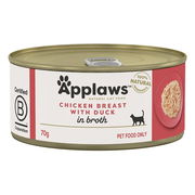 Applaws Natural Chicken Breast With Duck In Broth Wet Cat Food 70gm 24 Cans