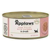 Applaws Natural Tuna Fillet With Salmon In Broth Wet Cat Food 70gm 24 Cans