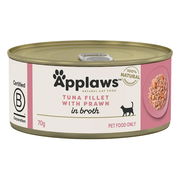 Applaws Natural Tuna Fillet With Prawn In Broth Wet Cat Food 70gm 24 Cans