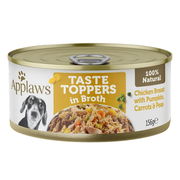 Applaws Natural Taste Toppers In Broth Chicken Breast With Pumpkin, Carrots & Peas For Dogs 156gm 16 Cans Pet Talk