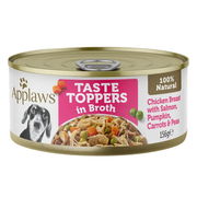 Applaws Natural Taste Toppers In Broth Chicken Breast With Salmon, Pumpkin, Carrots & Peas For Dogs 156gm 16 Pack Pet Talk