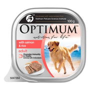 Optimum With Salmon & Rice Adult Wet Dog Food 100gm 12 Pack