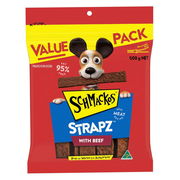 Schmackos Strapz With Beef Real Meat Recipe Dog Treats  500 Gm