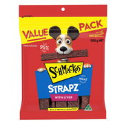 Schmackos Strapz With Liver Real Meat Recipe Dog Treats  500 Gm