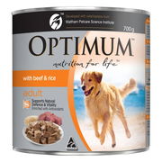 Optimum Adult With Beef & Rice Wet Dog Food 700gm 12 Pack