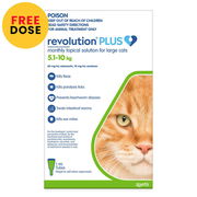 Revolution Plus For Large Cats 5 - 10kg (Green) 6 Pack + 1 Free