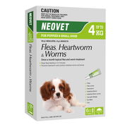 Neovet Flea And Worming For Puppies And Small Dogs Upto 4kg Green 6 Pack