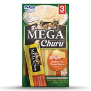 Inaba Mega Churu Chicken With Cheese Recipe Dog Treat  3 Tubes