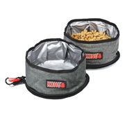 Kong Travel Fold-Up Double Bowl Set For Dogs  1 Pack