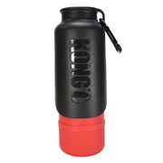 Kong H2o Portable Insulated Stainless Steel Bottle With Lid Bowl For Dogs - Red 740 Ml