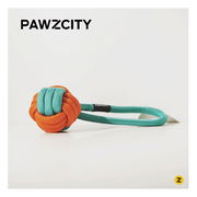 Pawzcity Interactive Rope Ball With Loop - Rockmelon  1 Pack